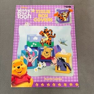 Winnie The Pooh & Pals Plastic Canvas Tissue Box Cover  Pattern Instruction Book